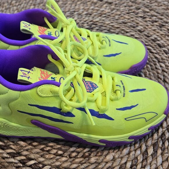 PUMA Kids MB.04 LaMelo Ball Basketball Shoes – Bright Yellow – Size 2C Worn Once - Picture 3 of 6